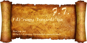 Fónagy Tonuzóba névjegykártya